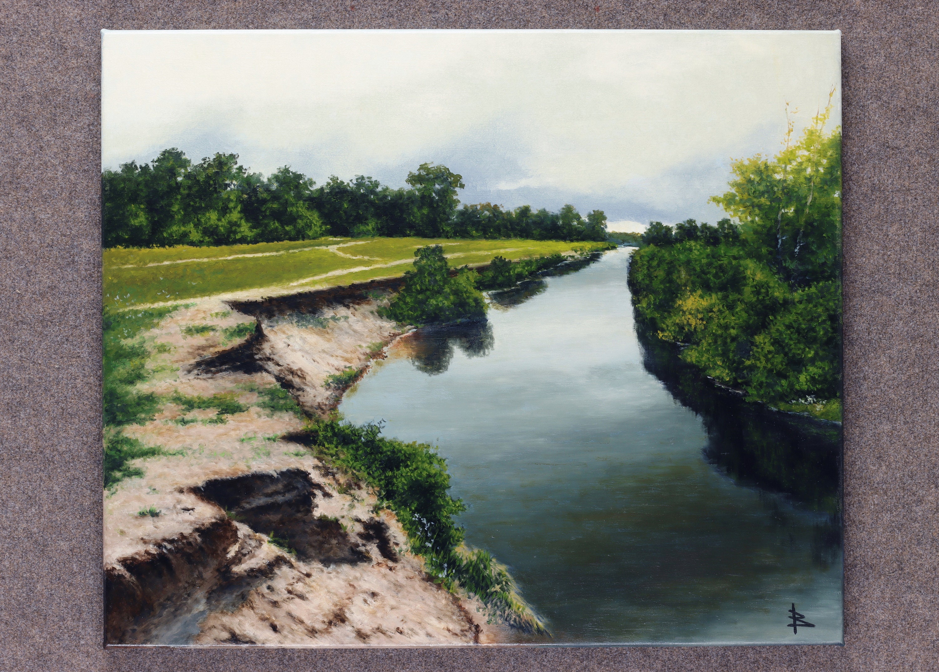 two-banks-classic-realism-landscape-scenery-sun-river-oil