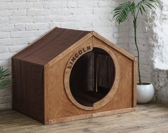 Dog house Cave Wooden dog house,large dog houses,modern dog house,original dog furniture,custom dog house,modern dog house bed,cat dog house