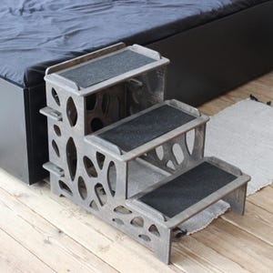 Pet Stairs 18 inch Tall | Lightweight Portable Dog Steps | Collapsible Doggie Stairs for Senior and Arthritic Dogs with Carpeted Surface