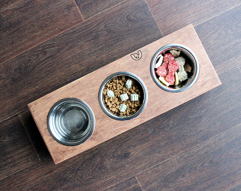 Small Dog Bowls 450 Ml Solid Triple Stand 3.9/5.9 Inch. 3 Etsy