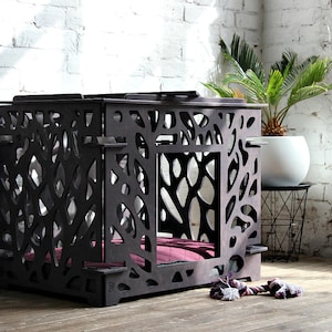 Dog kennel - Small dog crate, wooden dog crates, indoor dog house,small dog cage,wooden dog kennel,puppy house,small dog house,dog house bed