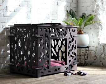 Dog kennel - Small dog crate, wooden dog crates, indoor dog house,small dog cage,wooden dog kennel,puppy house,small dog house,dog house bed