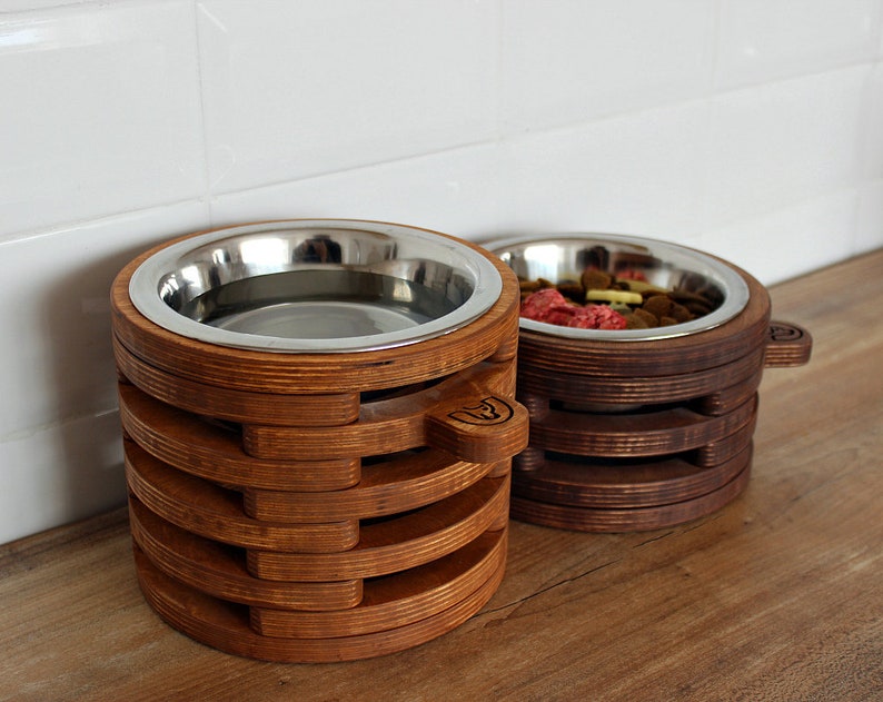 Medium Dog bowls 750 ml Circular stand 3.9/5.9/7.8 inch. Dog Etsy