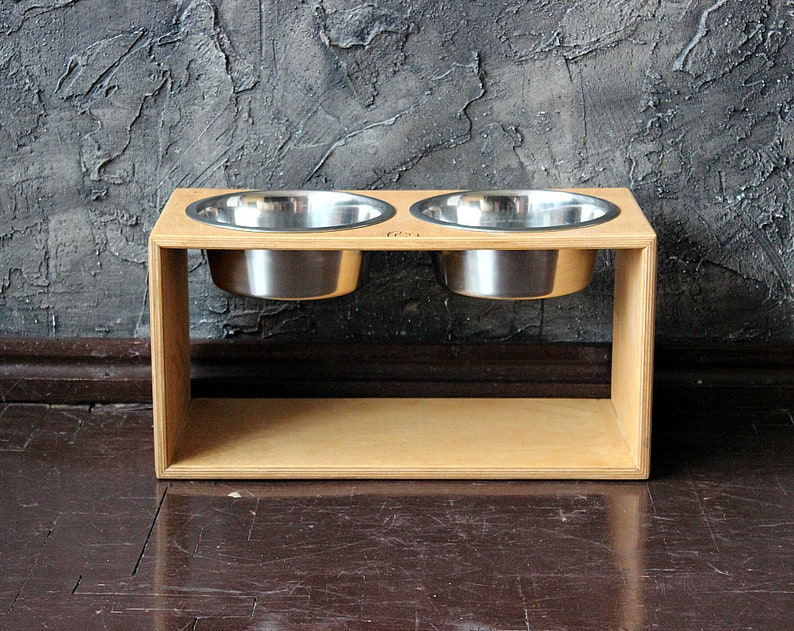 Large Dog bowls 1700 ml Solid Double Bowl Stand, 7.8/9.8/11.8 inch.Big dog bowls,large dog water bowls, dog feeding station,dog food stand Teak