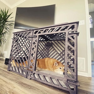 Wooden Dog Crate for Medium Dogs | Modern Indoor Dog Kennel | Stylish Pet Furniture | Cozy Dog House
