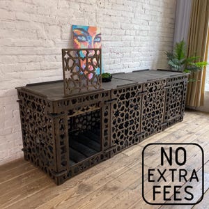 Luxury Plywood Dog Kennel: Laser-Cut Double Crate with Removable Roof