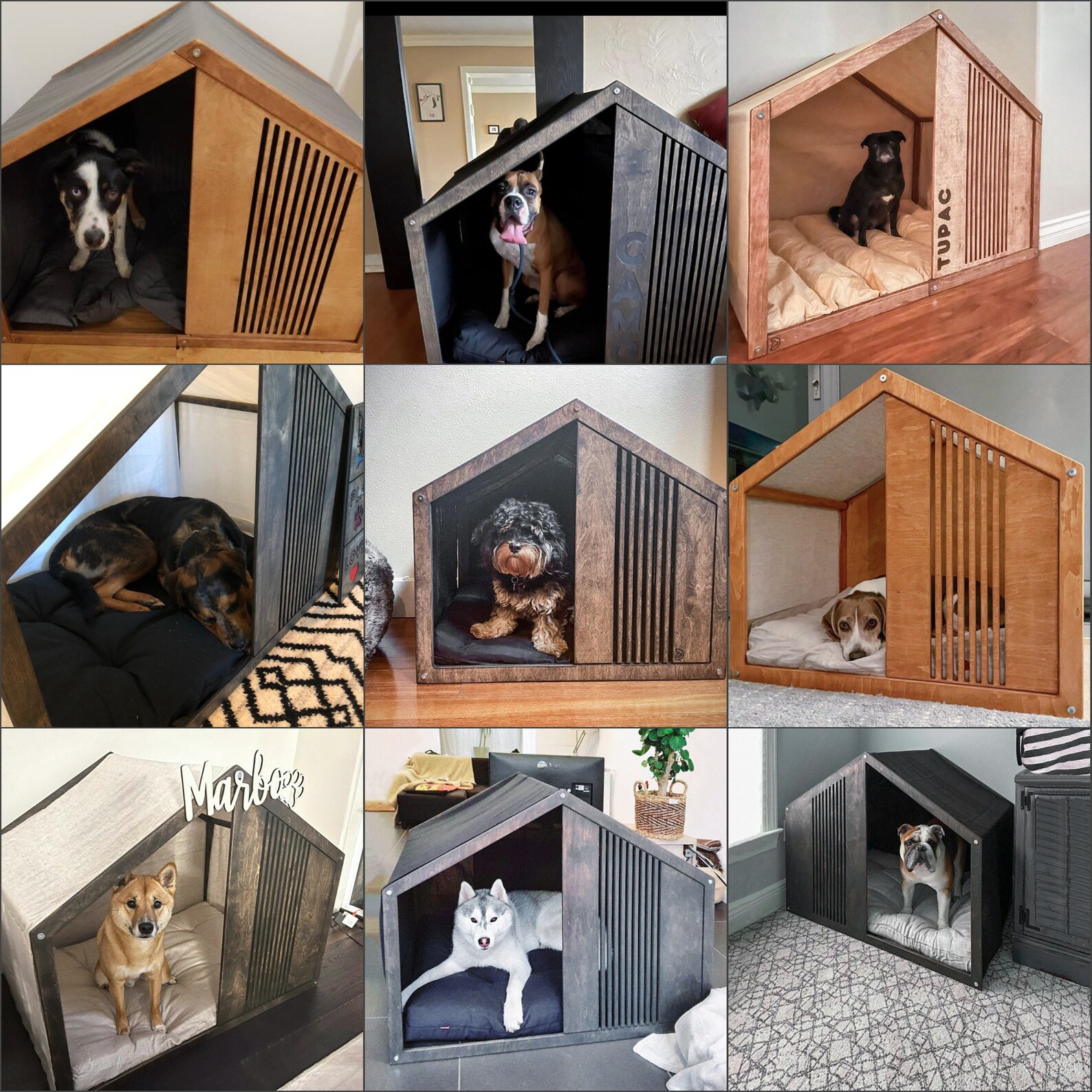 Dog House Line Loungeindoor Dog Housewooden Dog Housemodern Etsy