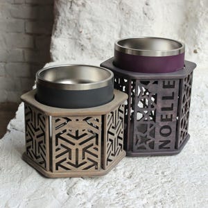 Personalised Yeti Bowl Stand 4 cups, Yeti Bowl Holder 4 cups, elevated pet bowl, raised pet bowl, yeti dog bowl stand,raised dog bowl feeder