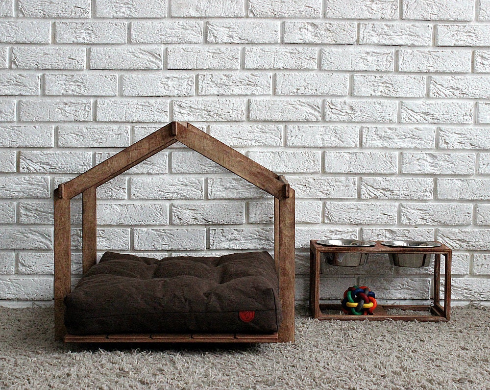 Dog furniture SET Modern dog house. Dog accessories dog Etsy
