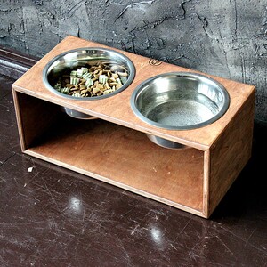 Large Dog bowls 1700 ml Solid Double Bowl Stand, 7.8/9.8/11.8 inch.Big dog bowls,large dog water bowls, dog feeding station,dog food stand Rosewood