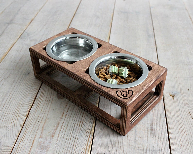 Mini Dog Bowls 200 Ml Skeleton Double Bowl Stand. Pet Etsy
