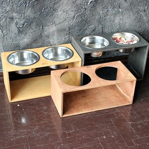 Large Dog bowls 1700 ml Solid Double Bowl Stand, 7.8/9.8/11.8 inch.Big dog bowls,large dog water bowls, dog feeding station,dog food stand image 4