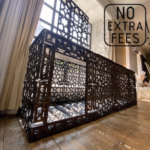 Wooden Dog Kennel for Large Dogs | Luxury Handmade Crate for 2 Dogs Indoor | Custom Plywood Kennel with Divider and Ventilation