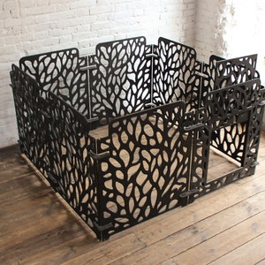 Wooden Dog Playpen – Indoor Pet Fence, Foldable Puppy Playpen, Stylish Dog Crate for Home, READY TO SHIP