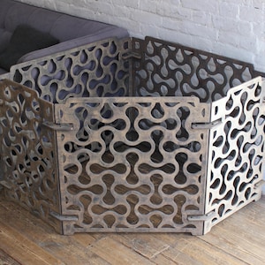 Corner Wooden Dog Playpen – Indoor Plywood Kennel, Space-Saving Foldable Crate, Ready to Ship. Only One Left. In Stock