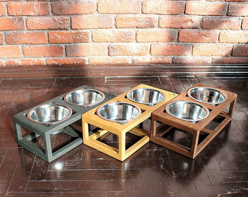 Small Dog Bowls 450 Ml Skeleton Double Bowls.elevated Dog Etsy