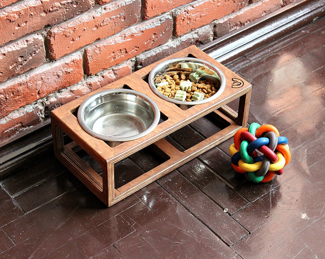 Small Dog Bowls 450 Ml Skeleton Double Bowls.elevated Dog Bowls, Dog