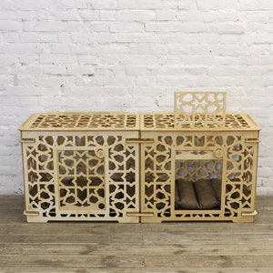 Double Small Wooden Dog Crate with Divider READY TO SHIP Original Dog Furniture