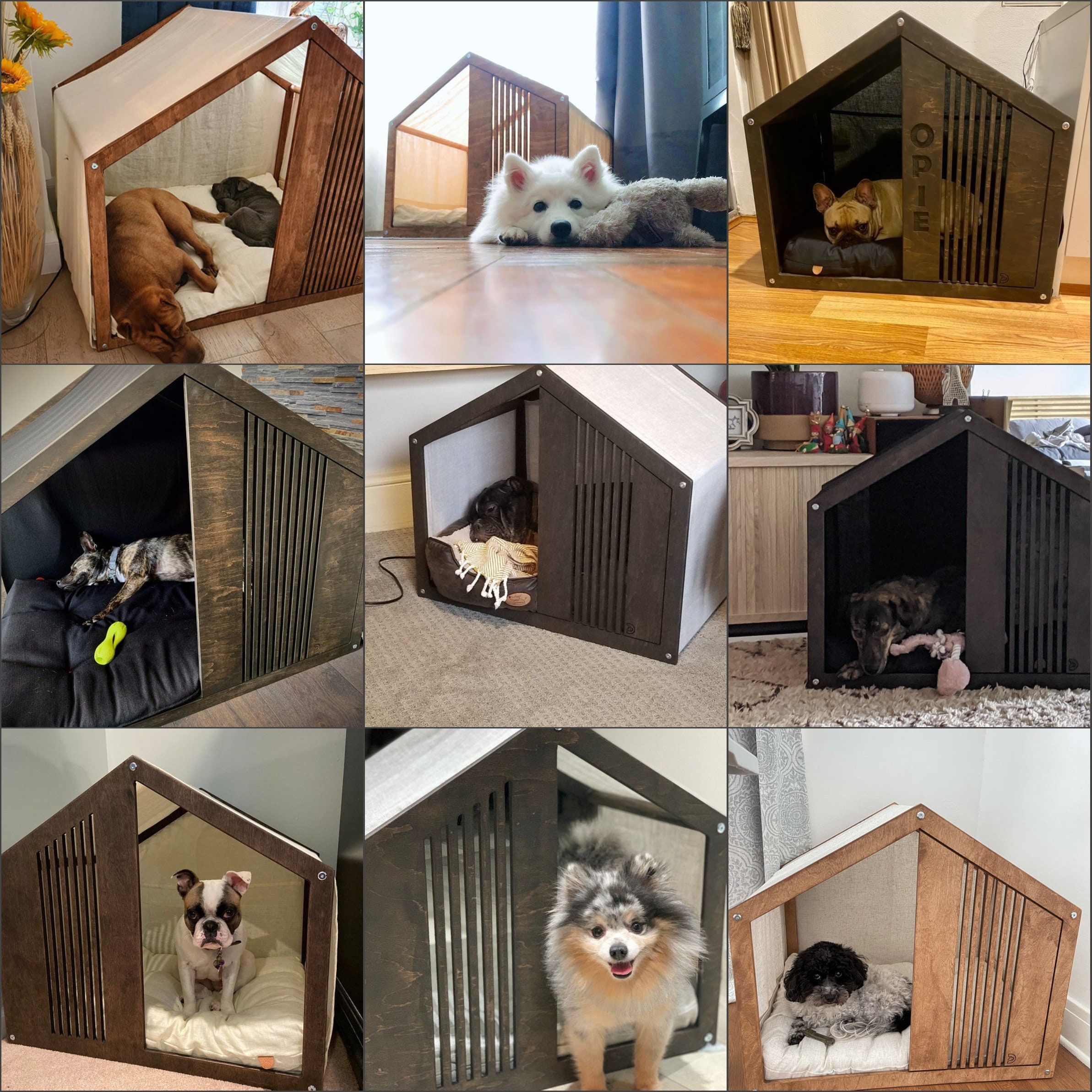 Dog House Line Loungeindoor Dog Housewooden Dog Housemodern Etsy