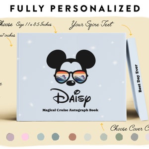 Disney Cruise Vacation Kids Autograph Book, Personalized Disney Cruise Trip, Cruise Travel Agent, Disneycruise