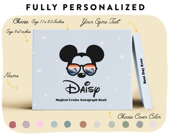 Disney Cruise Vacation Kids Autograph Book, Personalized Disney Cruise Trip, Cruise Travel Agent, Disneycruise