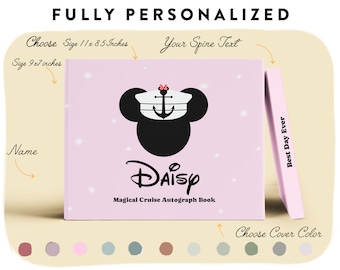 Libro de autógrafos para niños de Disney Cruise Vacation, Viaje personalizado en crucero Disney, Agente de viajes de cruceros, Disneycruise