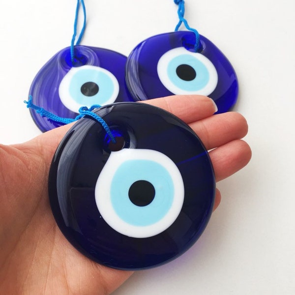 Blue evil eye, 7cm, evil eye wall hanging, greek evil eye, blue glass evil eye, evil eye home decor, large evil eye, christmas tree decor