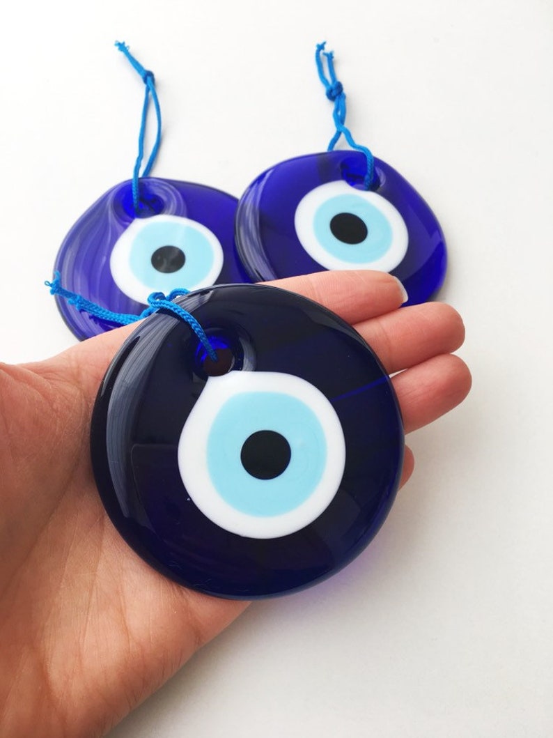 Blue evil eye, 7cm, evil eye wall hanging, greek evil eye, blue glass evil eye, evil eye home decor, large evil eye, christmas tree decor 