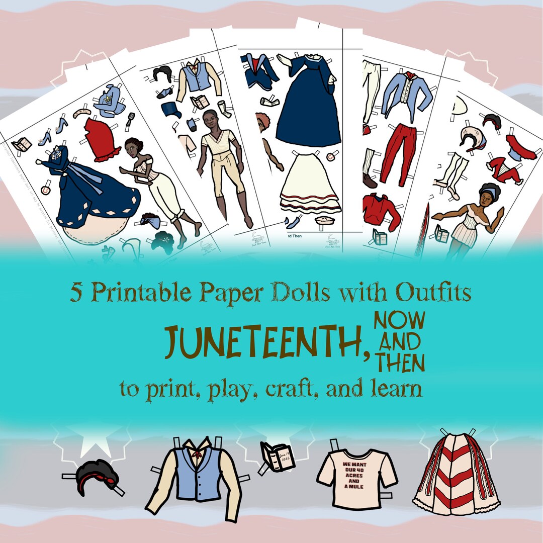 Paper Dolls INSTANT DOWNLOAD Black History Paper Doll Sheets