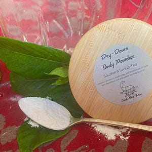 Drydown Body Powder - Southern Sweet Tea Scent - Survive humidity, feel dryer after bath/shower - talc-free & vegan-friendly dusting powder