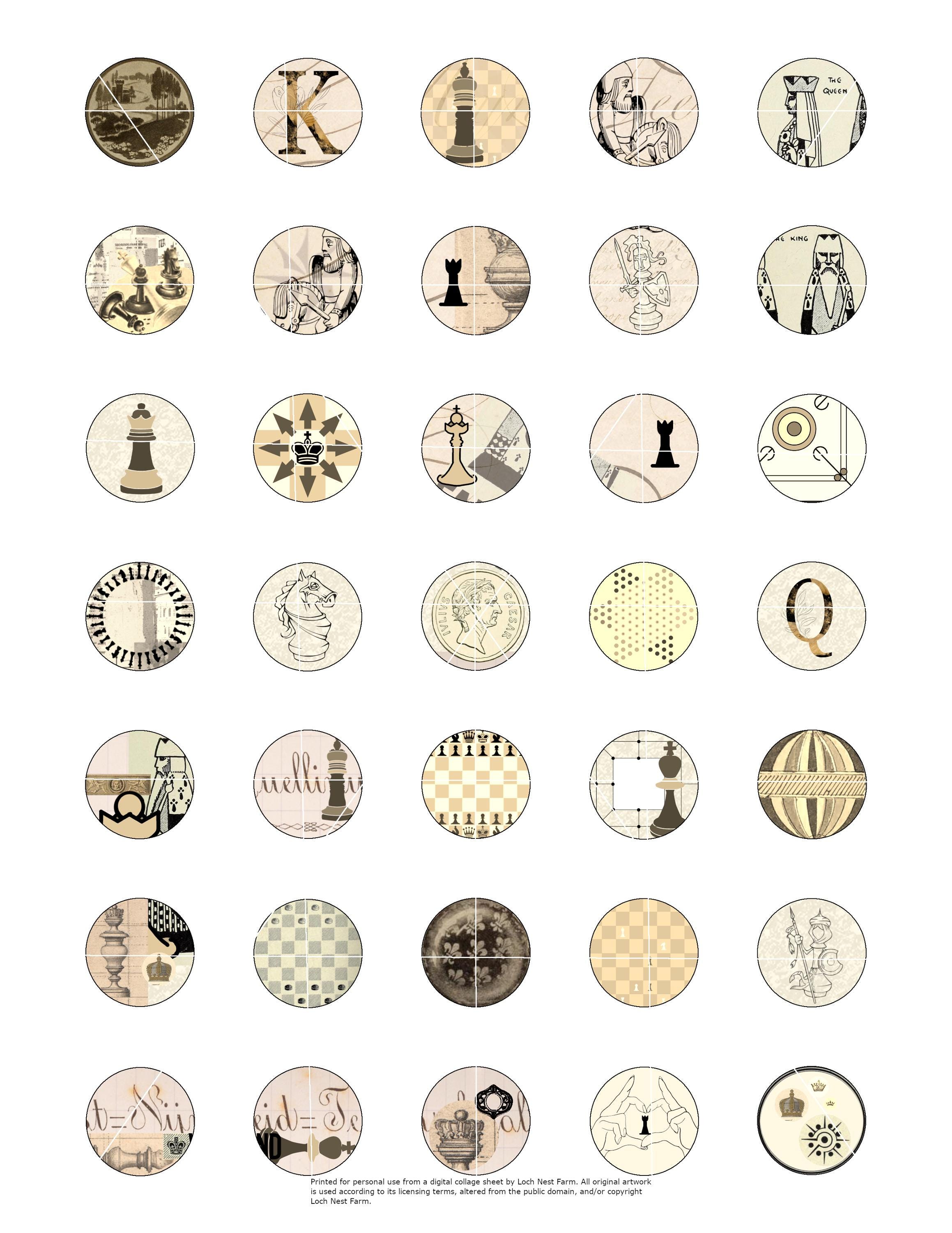 Printable Chess Piece Circles – 1