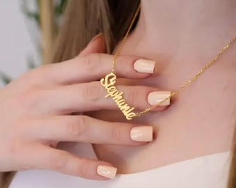 CUSTOMIZE Name Pendant For Womens Personalized Name Necklace, Custom Name Pendant Gold Plated