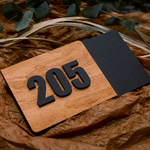 Sign for Hotel Signage made of wood & acrylic, Room Number Sign, Apartment Door Sign.