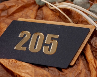 Personalized Modern Address Plaque with Black Matte and Gold Mirror Finish – Sleek, Stylish & Long-Lasting