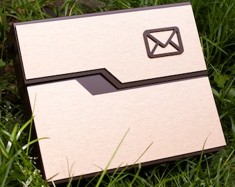 Custom Brown and bronze Wall-Mounted Letterbox - Secure, Lockable, and Personalized with Your House Number, Name, or Address