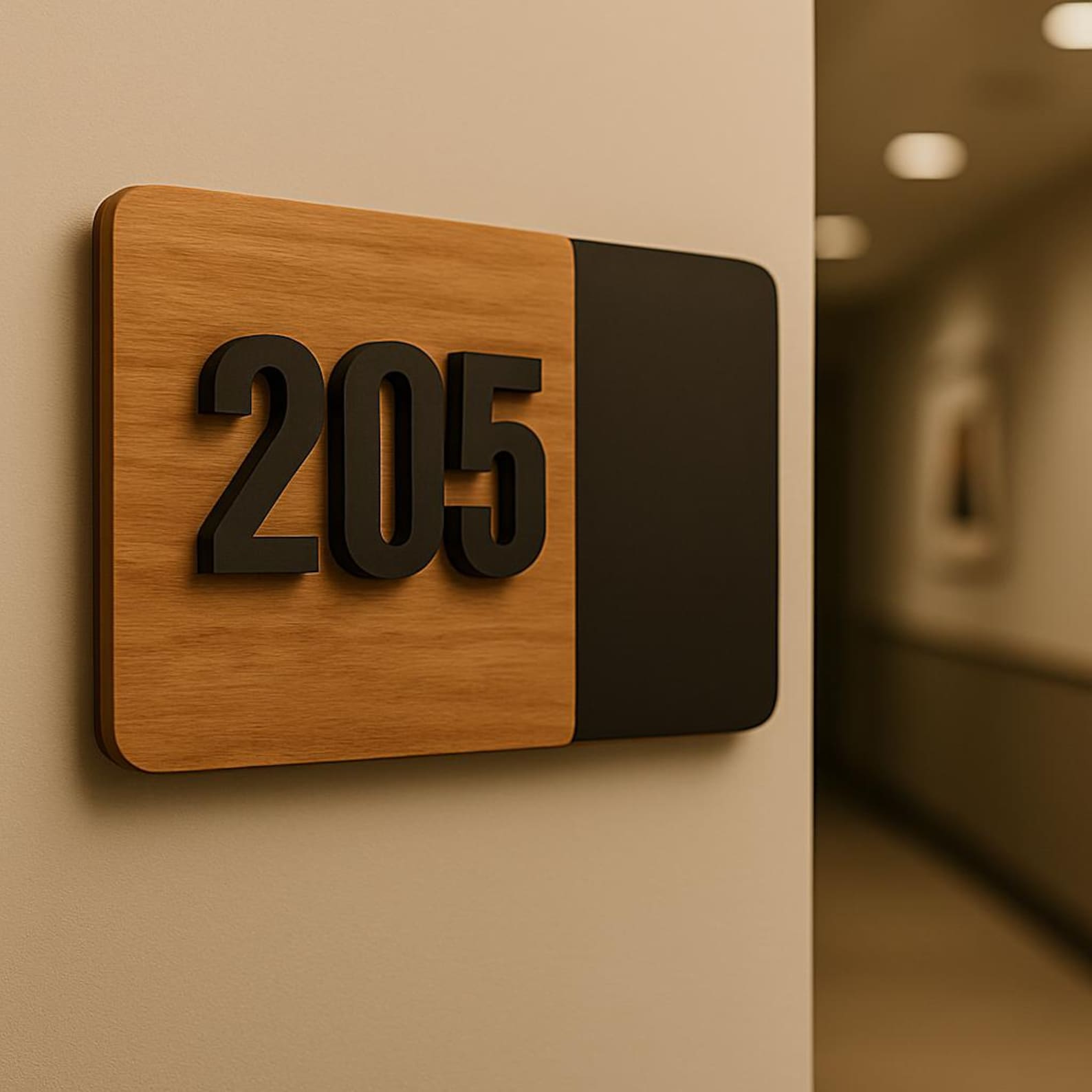 Room Number Lettering Modern Room Number Sign – Wood and Acrylic Door Sign for Hotels ...