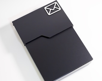 Custom Anthracite Grey Wall-Mounted Letterbox - Secure, Lockable, and Personalized with Your House Number, Name, or Address