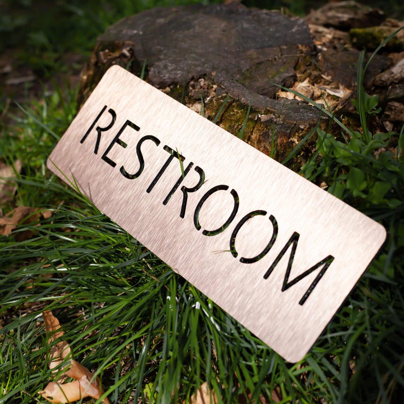 Custom Aluminum Composite Restroom Sign - Modern Stylish Design - Etsy