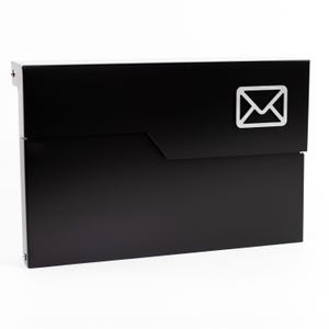 Black Wall Mailbox | Modern Lockable Post Box with Keys | Slim Matte Letterbox for Home or Apartment | Compact Outdoor Mail Holder