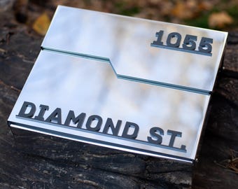 Mirrored Mailbox Made of Aluminum Composite with 3D Acrylic Letters and Numbers