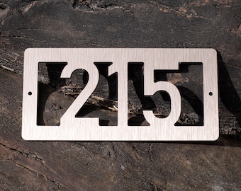 Individuelles Hausnummernschild aus Aluminiumverbund – Modernes minimalistisches Design