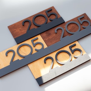 Stylish Acrylic and Wood Door Plaque – Modern Apartment & Hotel Room ...