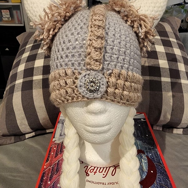 Ladies Crochet Viking Hat