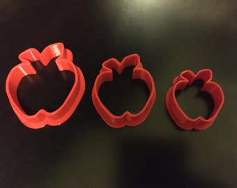 3D Printed Apple Cookie Cutters - Set of Three