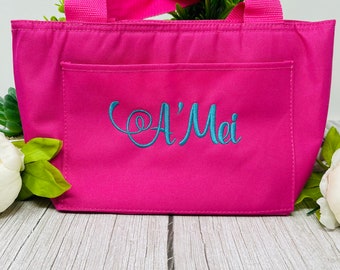 Personalized lunch bag, Back to School, Embroidered Lunch bag, Custom Lunch Bag, Lunch tote, Insulated Lunch Bag, Embroidered Bag,