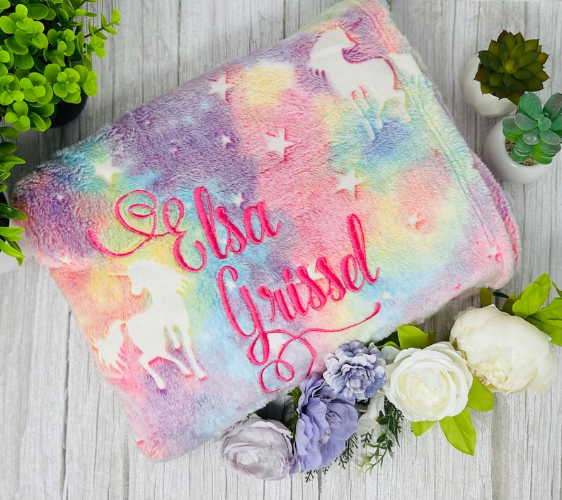 Custom Glow in the Dark Unicorn Blanket Custom Glow in the Etsy