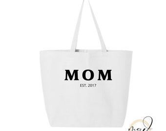 Mothers Day Tote, Personalized Canvas Tote bag,Custom Tote Bag, Mom, Mother, Embroidered Tote, Tote, Large Tote, Gift, Custom Tote