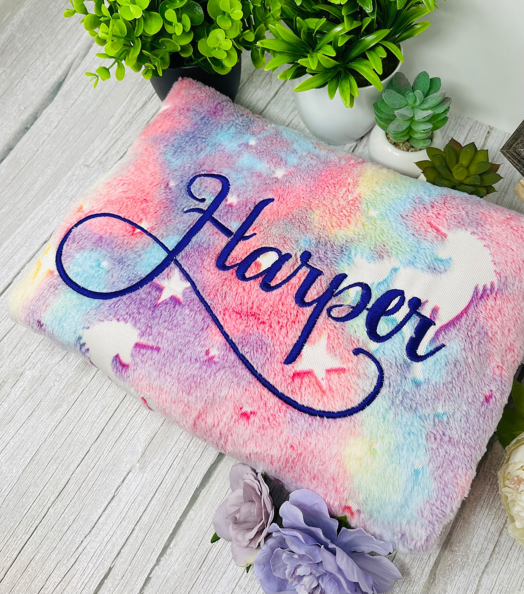 Custom Glow in the Dark Unicorn Blanket, Custom Glow in the Dark