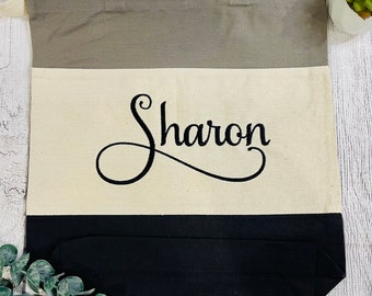 Personalized Canvas Tote bag, Bridesmaid Gifts, Embroidered Tote, Name Tote, Embroidered Canvas bag, Bachelorette Gift,