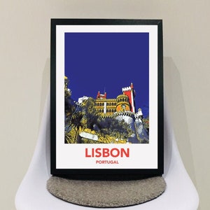 Lisbon Portugal Vintage Travel Poster